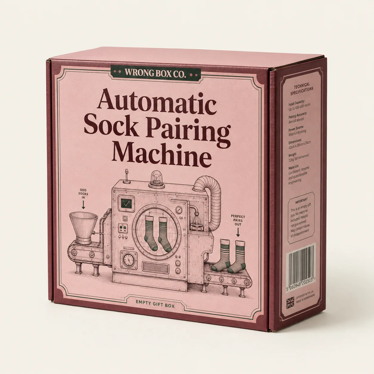 Automatic Sock Pairing Machine empty printed novelty gift box